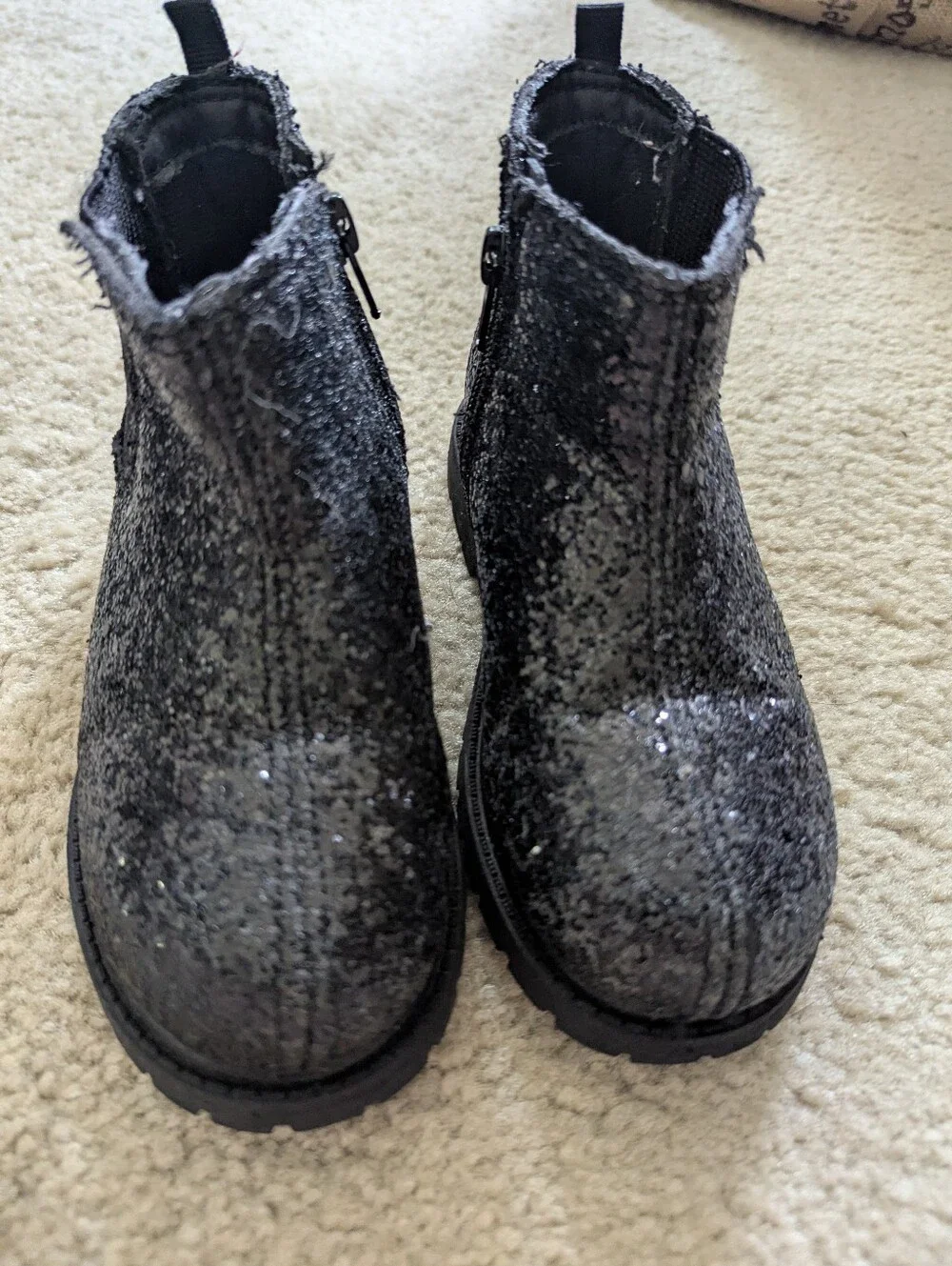 Carter's Kid's Glitter Chelsea Black Boots Size 11